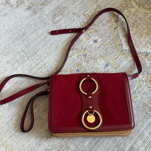See By Chloé Red Suede Shoulder Bag Burgundy